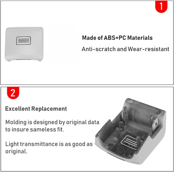 Sunroof Switch Button Mercedes W156, W176, W246, W117, A,B,CLA Class - A0009008003 Grey