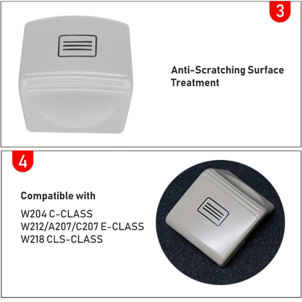 Sunroof Switch Button Mercedes W156, W176, W246, W117, A,B,CLA Class - A0009008003 Grey