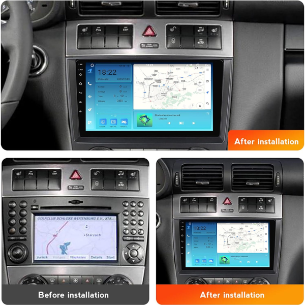 9" Android 12 Car Multimedia Player – For Mercedes-Benz C-Class W203 W209 (2004–2011)