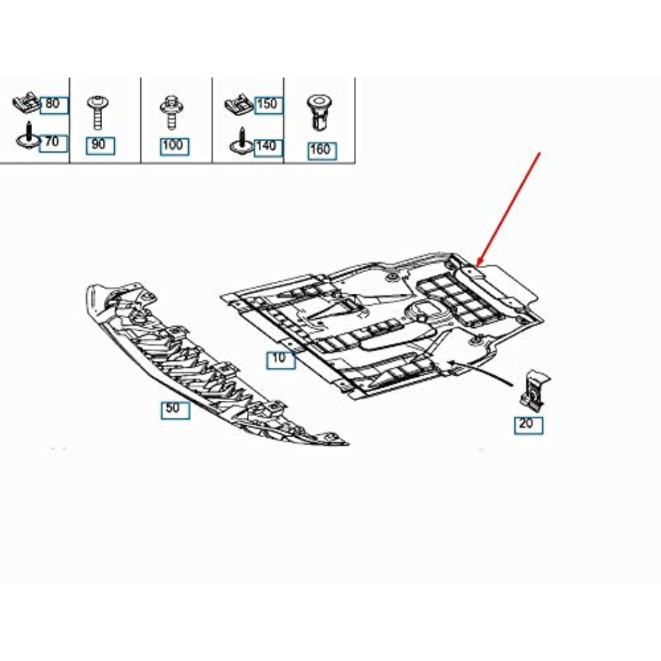 Mercedes Benz A Class W176 Engine Undertray Cover A2465200123 OEM