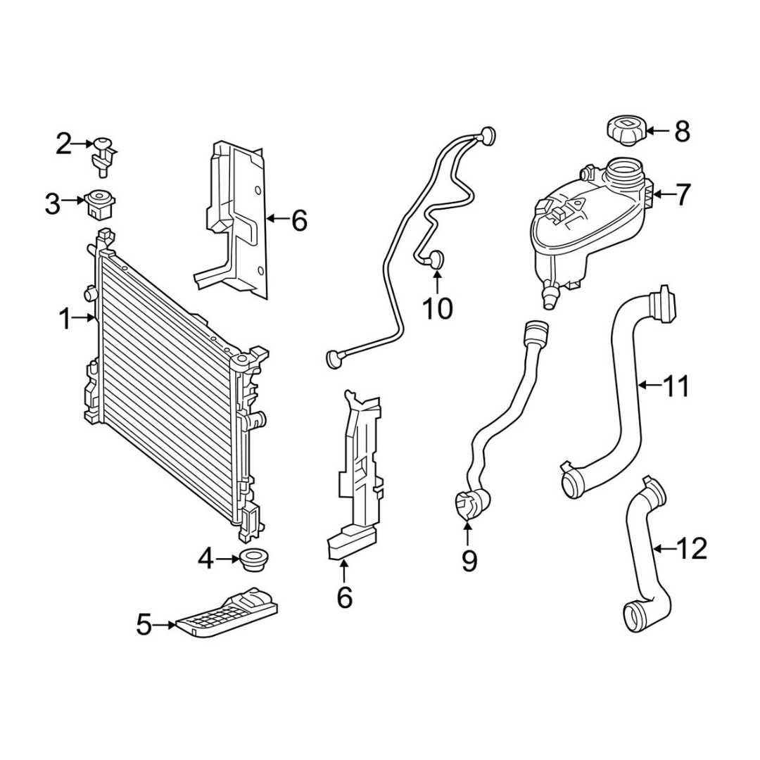 MERCEDES GLA250 2.0L L4 RADIATOR OVERFLOW HOSE VENT PIPE 2465010325