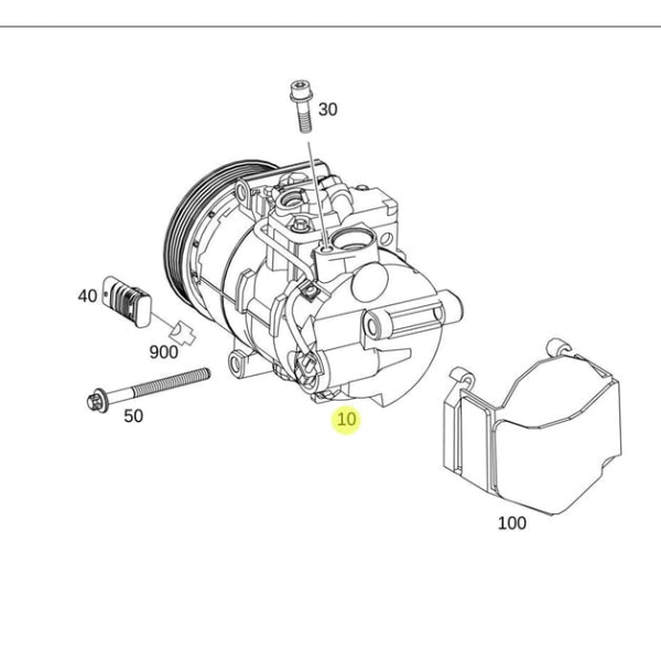 Mercedes Benz A/C Compressor A0038304360