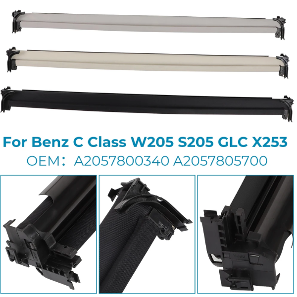 Front Panoramic Sunroof Cover For Mercedes C-Class W205- A2057800340 - Black