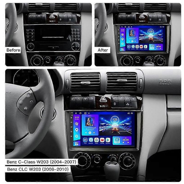 9" Android 12 Car Multimedia Player – For Mercedes-Benz C-Class W203 W209 (2004–2011)