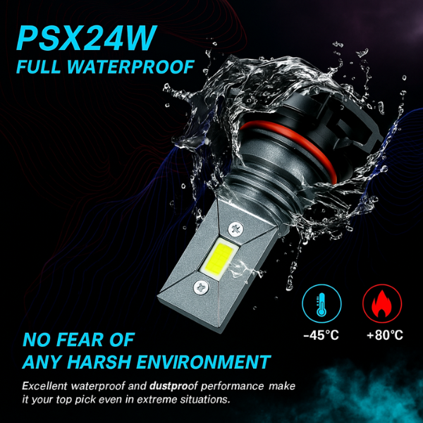 Super Bright Mini LED Fog Light Bulbs (White) 2 Pieces - PSX24W