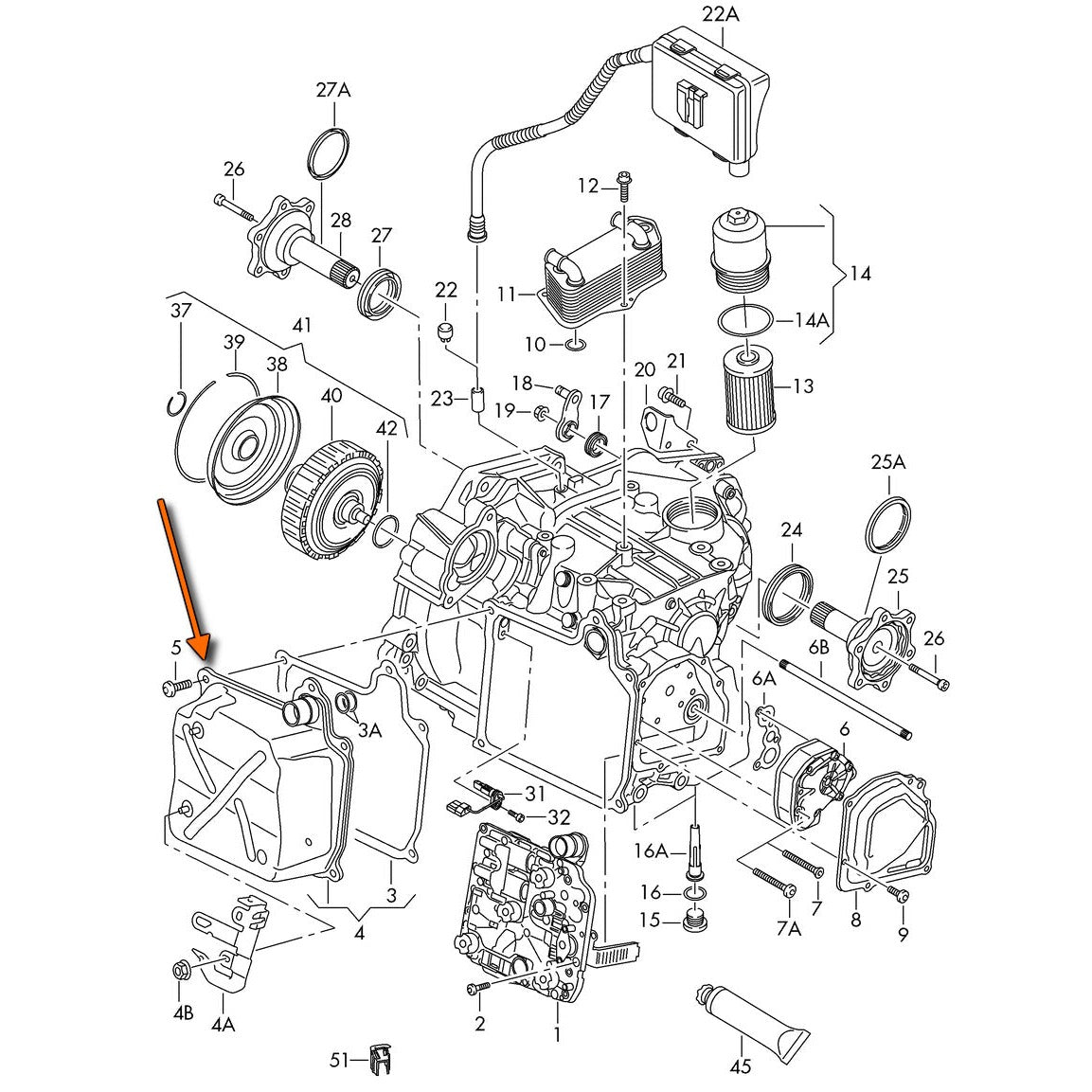 02E325201D Transmission Oil Pan for VW AUDI DQ250