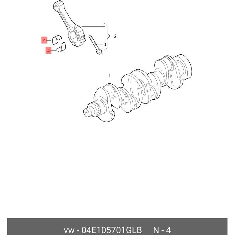 04E105701M MAIN BEARINGS EA211 1.4 STD AUDI/VW