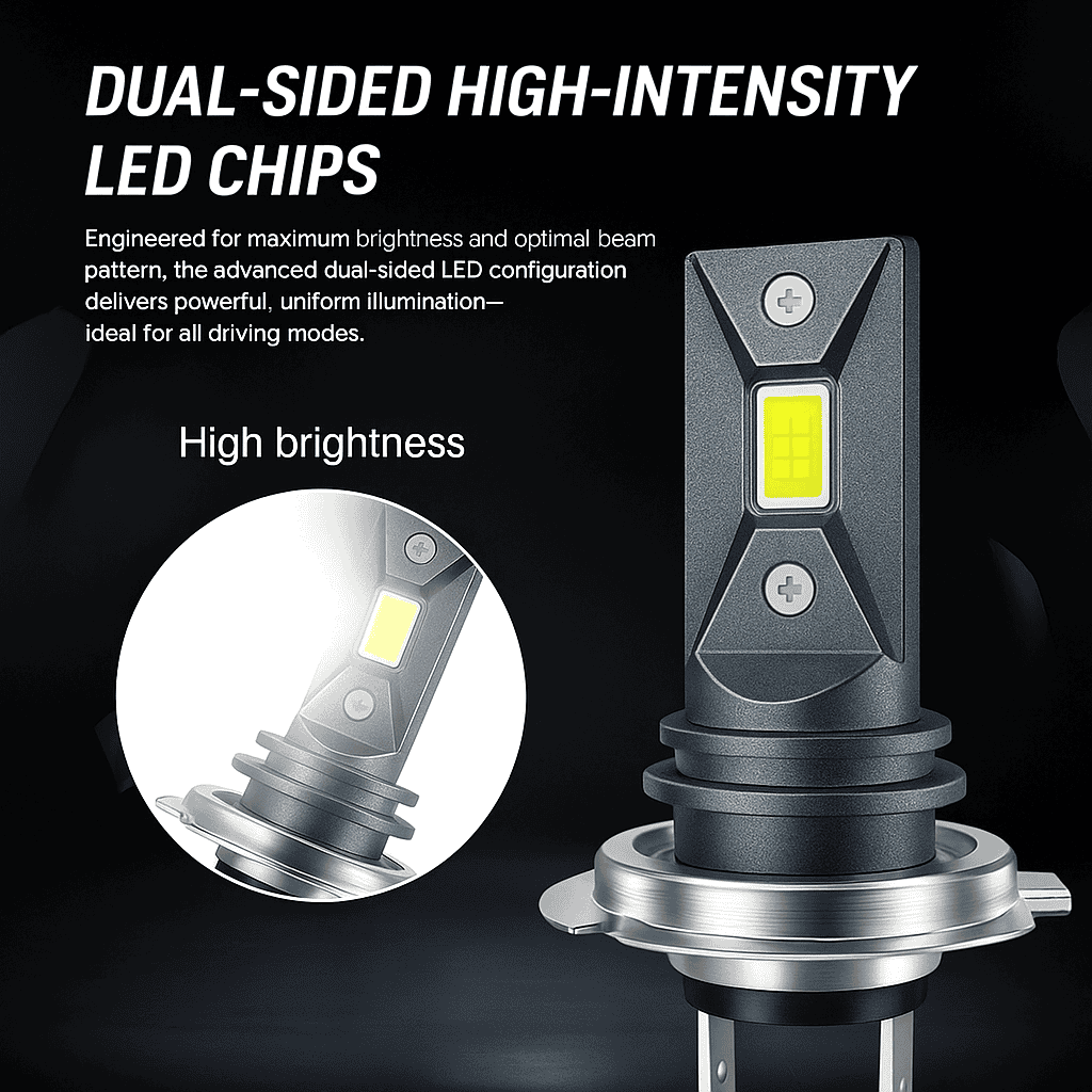 J7 H7 LED Light Bulbs – 6500K Cool White | Set of 2