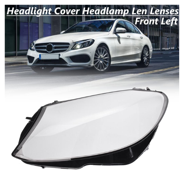 Headlight Glass Lens Plastic Cover OEM for Mercedes W205 (15-17) WITH LOGO Left Side - A2059067303DDZ