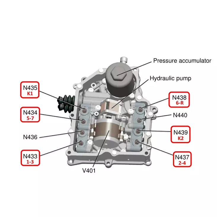 0AM 325 587F VALVE BODY PRESSURE ACCUMULATOR VOLKSWAGEN 7 SPEED DSG DQ200
