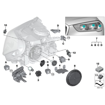 LED Day Running Lights Module BMW - Right side 63117428790