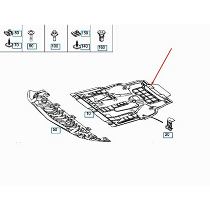 Mercedes Benz A Class W176 Engine Undertray Cover A2465200123 OEM