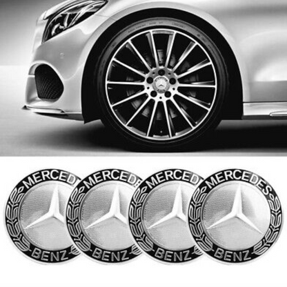 Mercedes Centre Wheel Hub Cap 75mm - Single Black