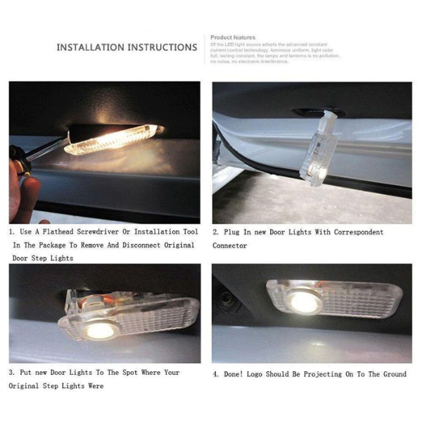 Audi Car Door LED Logo Lights - Set of 2