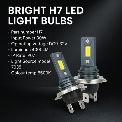 J7 H7 LED Light Bulbs – 6500K Cool White | Set of 2