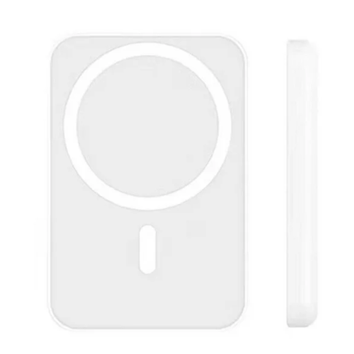Magsafe 5000Mah 9mm Ultra Slim Magnetic Wireless Power Bank - Silver Colour