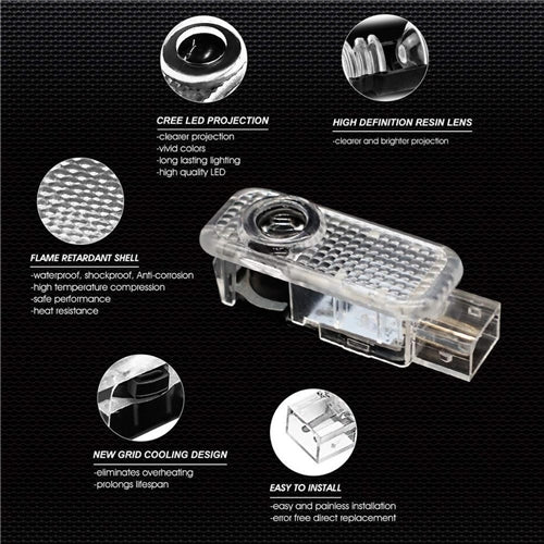 VW Touareg LED Car Door Logo Lights - Set of 2