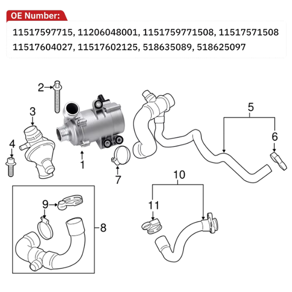 Electric Water Pump N20 Suitable For BMW F20/30/10- 11517597715